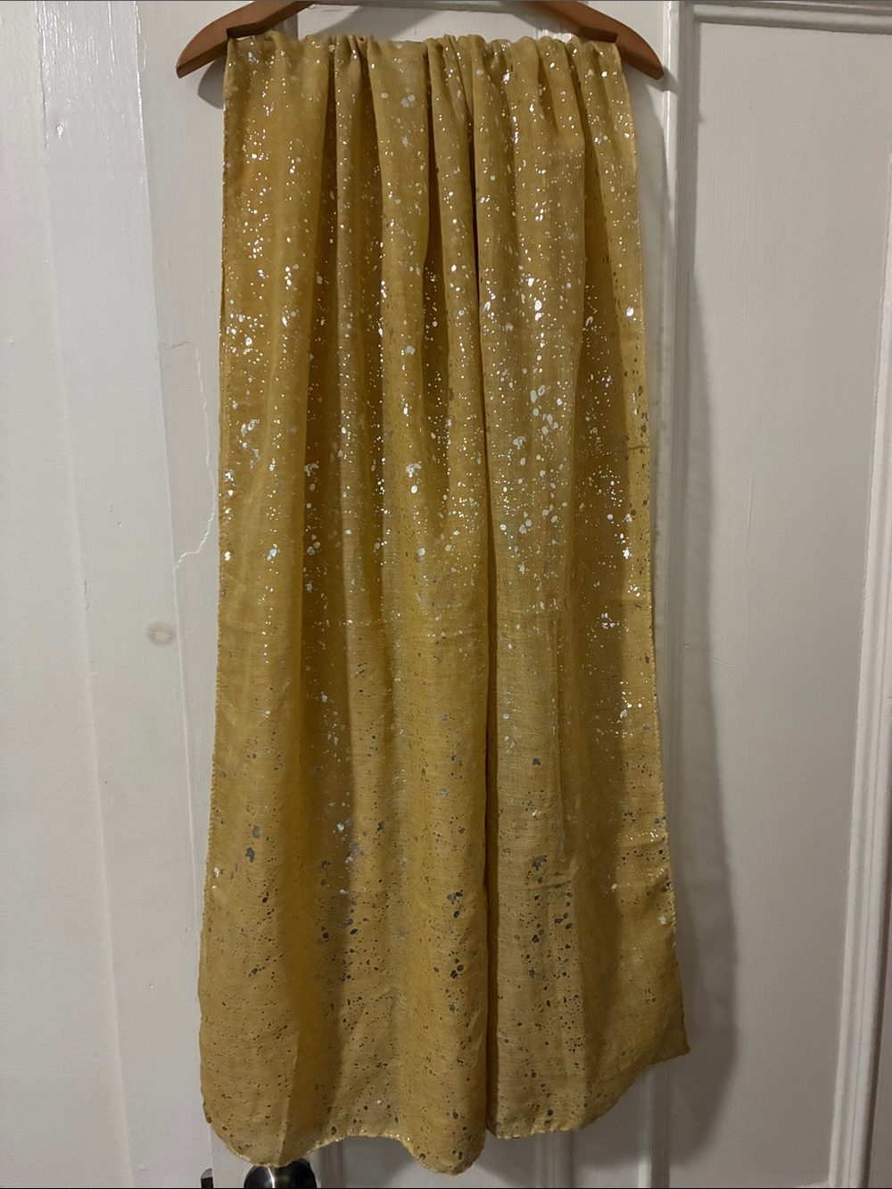 Gold Fabric Silver Splatter Headwrap Scarf
